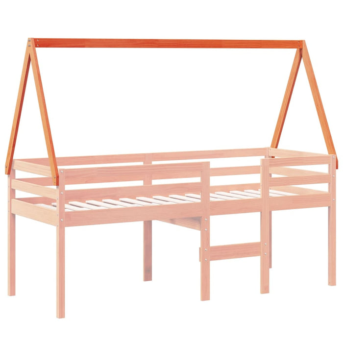 Tetto Letto Bambini Marrone Cera 209x85,5x88 cm Massello Pino 846951