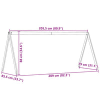 Tetto Letto Bambini Marrone Cera 209x85,5x88 cm Massello Pino 846951