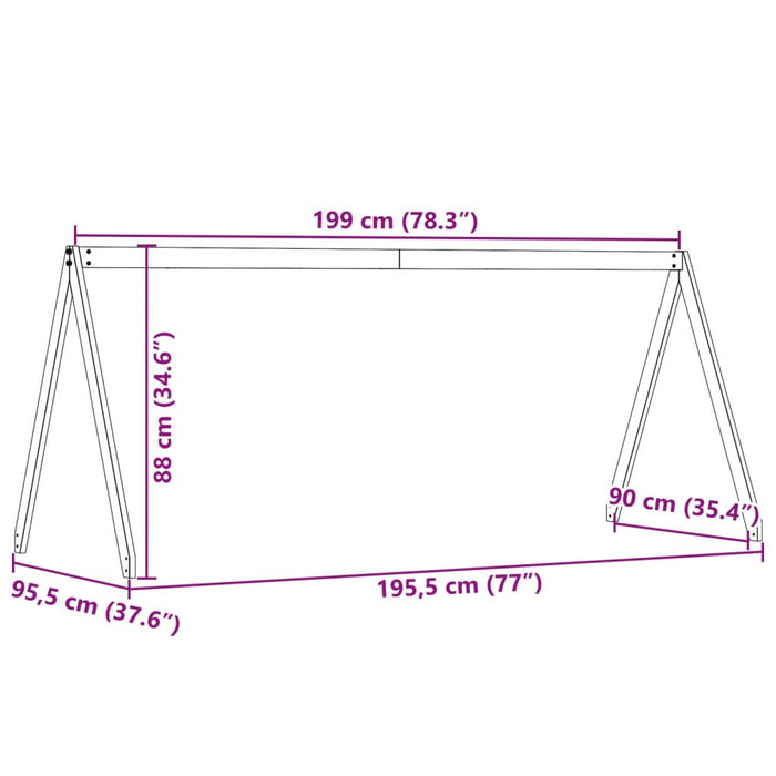 Tetto Letto Bambini Bianco 199x95,5x88 cm Legno Massello Pino 846953