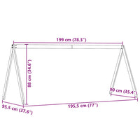 Tetto Letto Bambini Marrone Cera 199x95,5x88 cm Massello Pino 846954