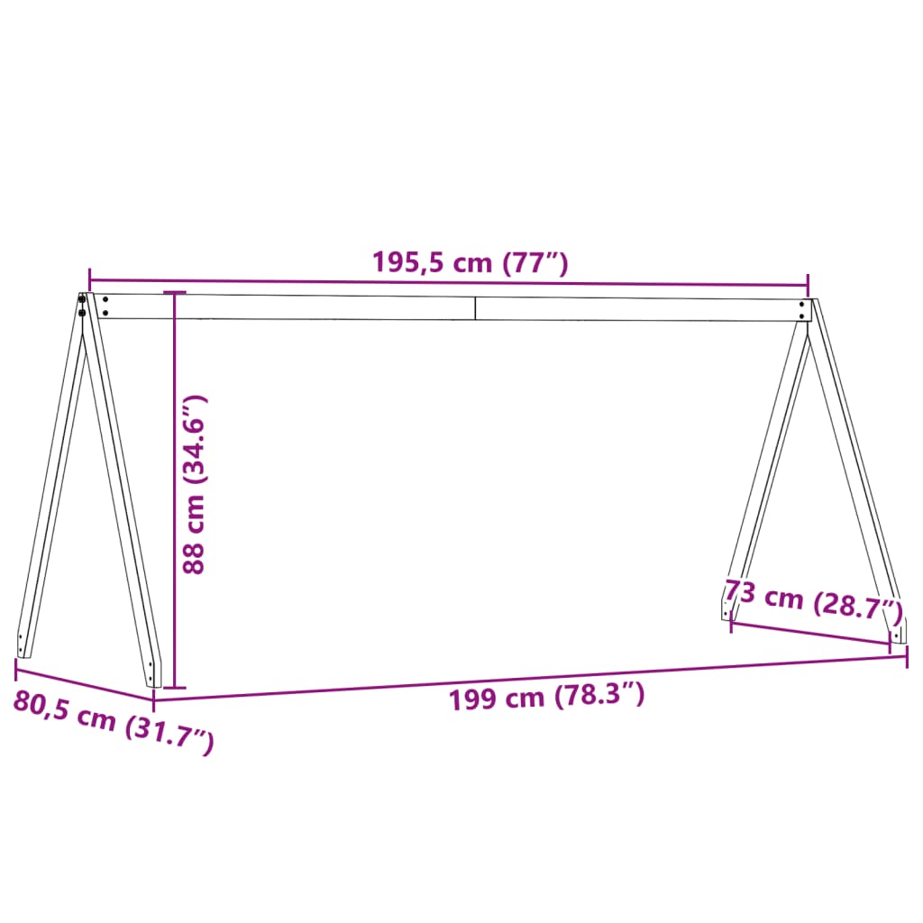 Tetto per Letto Bambini 199x80,5x88 cm Legno Massello di Pino 846955