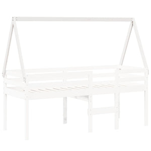 Tetto Letto Bambini Bianco 199x80,5x88 cm Legno Massello Pino 846956