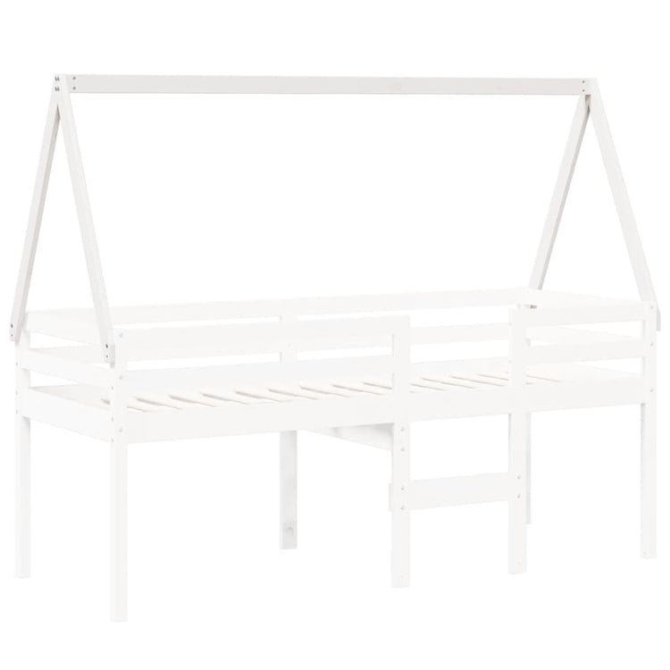 Tetto Letto Bambini Bianco 199x80,5x88 cm Legno Massello Pino 846956