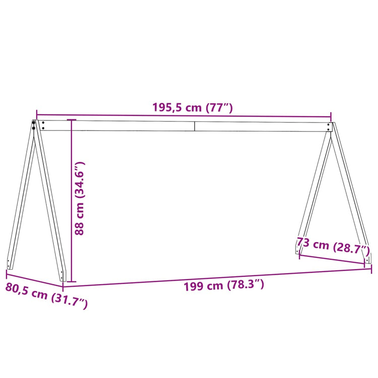 Tetto Letto Bambini Bianco 199x80,5x88 cm Legno Massello Pino 846956