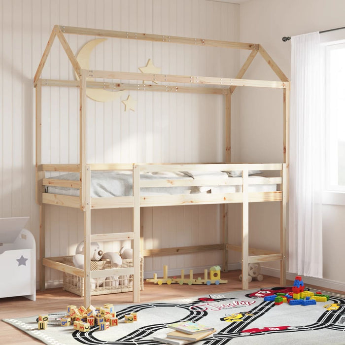 Tetto per Letto Bambini 217x95,5x159 cm Legno Massello di Pino 846958