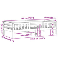 Giroletto 80x200 cm in Legno Massello di Pino 846976