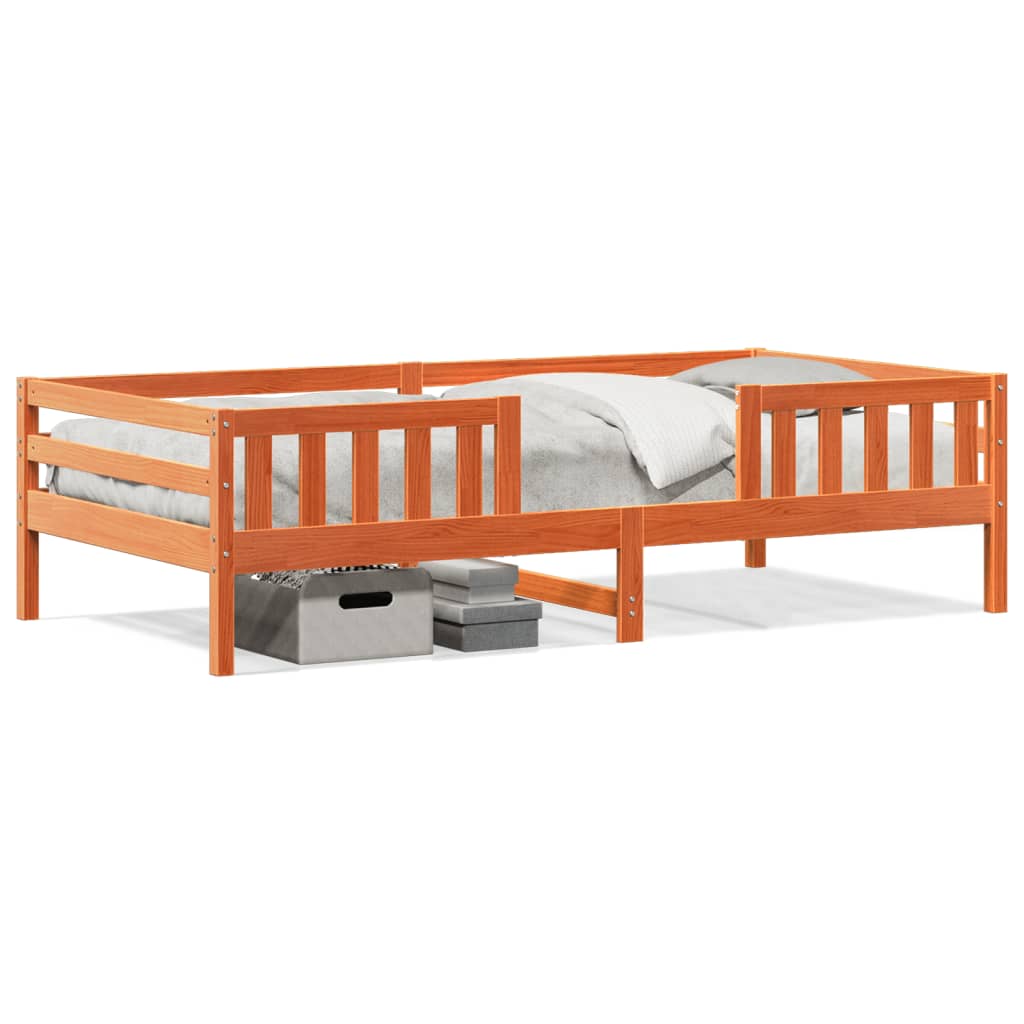 Letto senza Materasso Marrone Cera 90x190 cm in Legno di Pino 846981