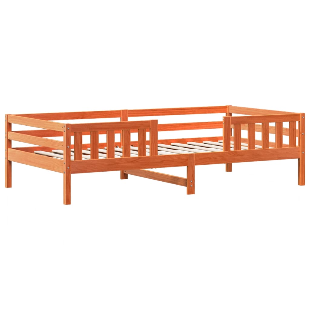 Letto senza Materasso Marrone Cera 90x190 cm in Legno di Pino 846981