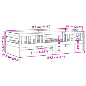 Giroletto 75x190 cm in Legno Massello di Pino 846982