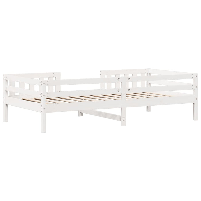 Letto senza Materasso Bianco 75x190 in Legno Massello di Pino 846983