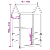 Tetto per Letto Bambini 118x70x176,5 cm Legno Massello di Pino 846985