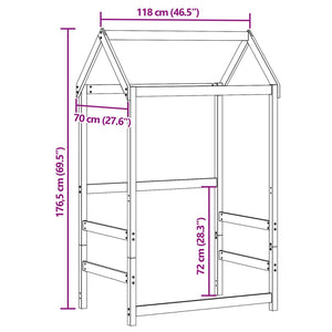 Tetto per Letto Bambini 118x70x176,5 cm Legno Massello di Pino 846985