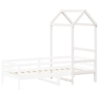 Tetto Letto Bambini Bianco 118x70x176,5 cm Legno Massello Pino 846986