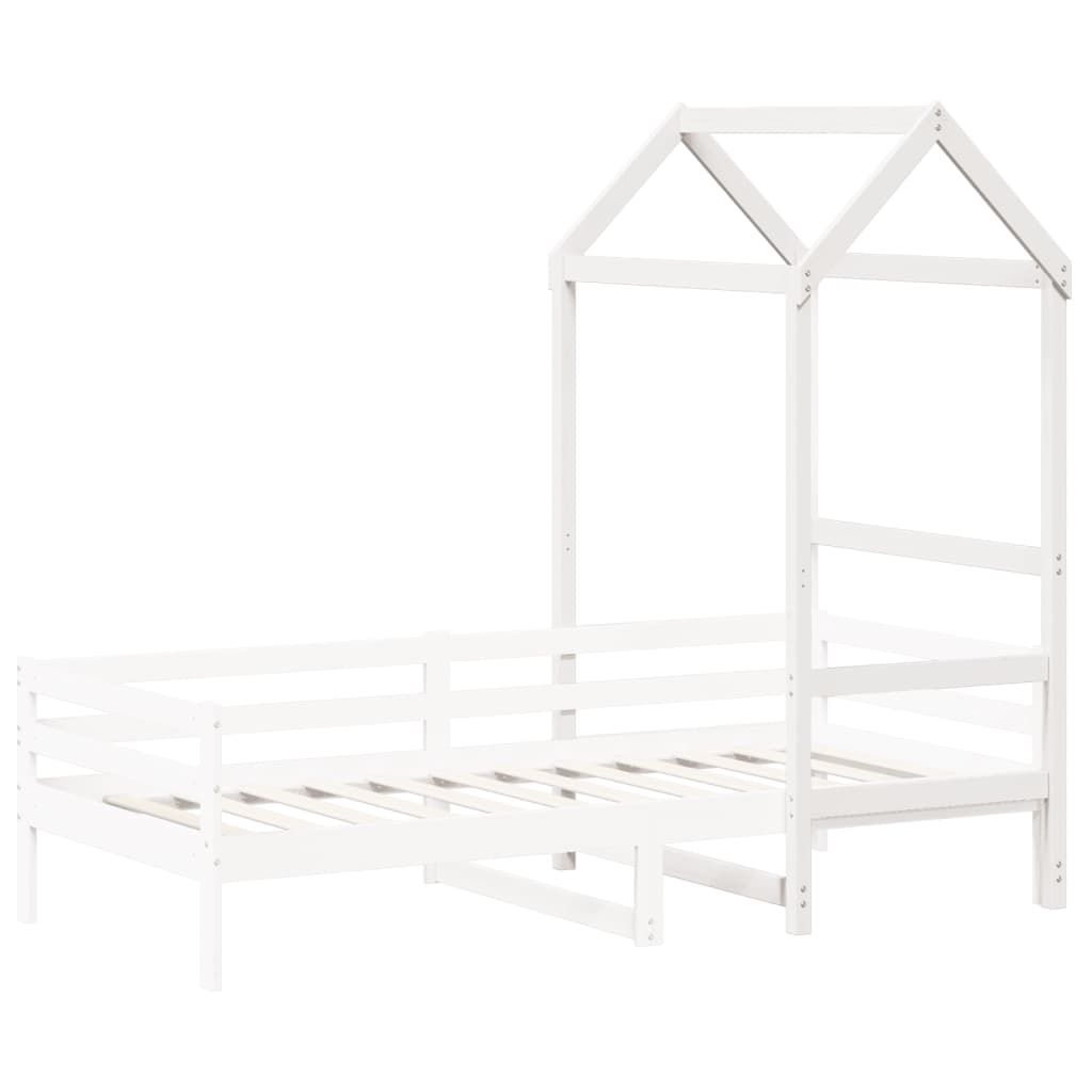 Tetto Letto Bambini Bianco 108x70x176,5 cm Legno Massello Pino 846989