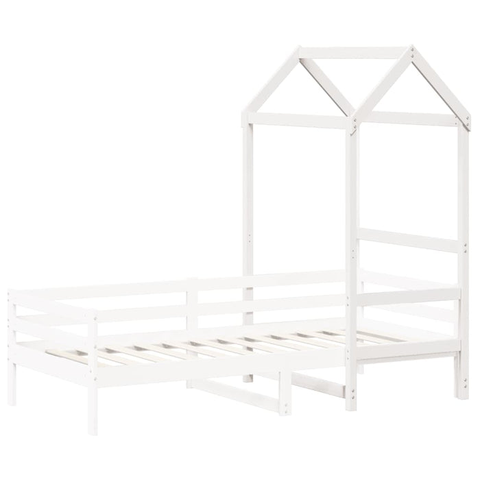 Tetto Letto Bambini Bianco 108x70x176,5 cm Legno Massello Pino 846989