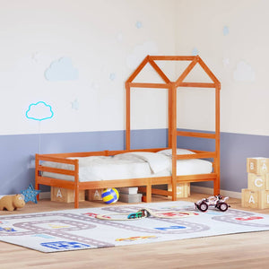 Tetto Letto Bambini Marrone Cera 108x70x176,5 cm Massello Pino 846990