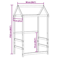 Tetto per Letto Bambini 98x70x176,5 cm Legno Massello di Pino 846991