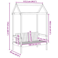 Panchina con Tetto 117,5x70x176,5 cm in Legno Massello di Pino 846994