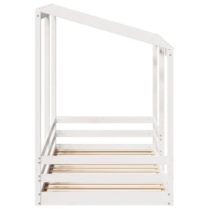 Letto per Bambini con Tetto Bianco 90x200cm Legno Massello Pino 847001