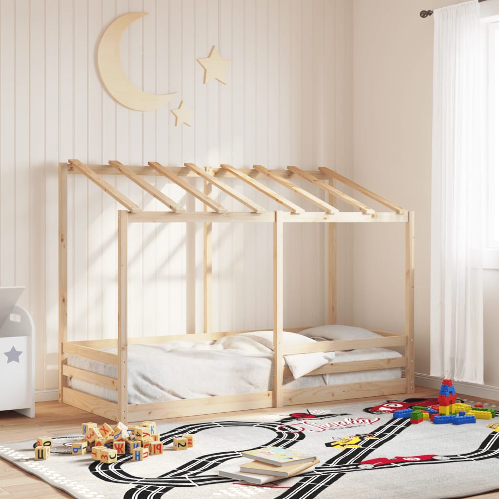 Letto per Bambini con Tetto 90x190 cm in Legno Massello di Pino 847006