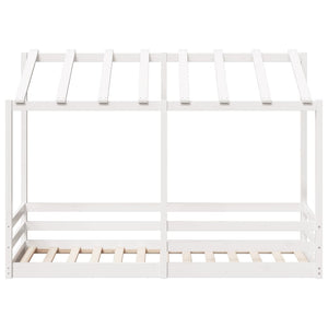 Letto per Bambini con Tetto Bianco 90x190cm Legno Massello Pino 847007