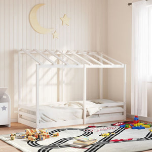 Letto per Bambini con Tetto Bianco 75x190cm Legno Massello Pino 847010