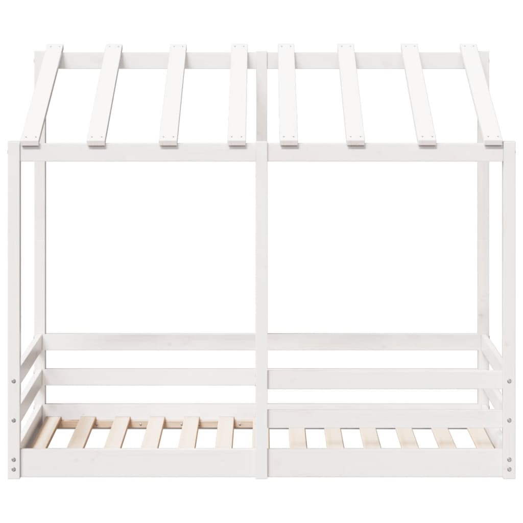 Letto per Bambini con Tetto Bianco 80x160cm Legno Massello Pino 847013