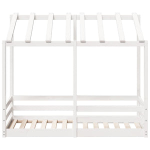 Letto per Bambini con Tetto Bianco 80x160cm Legno Massello Pino 847013