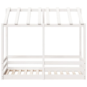 Letto per Bambini con Tetto Bianco 70x140cm Legno Massello Pino 847016