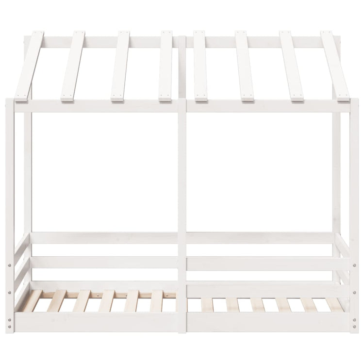 Letto per Bambini con Tetto Bianco 70x140cm Legno Massello Pino 847016