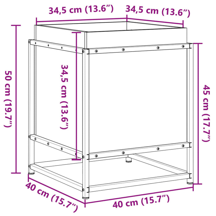 Fioriera Giardino Marrone Cera 40x40x50 cm Legno Massello Pino 847020