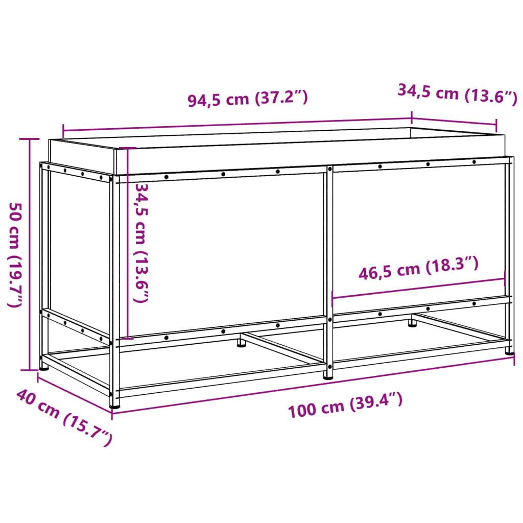 Fioriera da Giardino 100x40x50 cm in Legno Massello di Douglas 847036