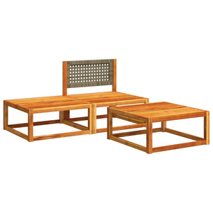 Set Divano da Giardino 3pz con Cuscini Legno Massello di Acacia 4008174