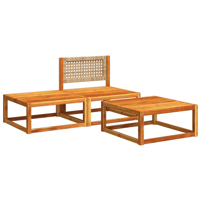 Set Divano da Giardino 3pz con Cuscini Legno Massello di Acacia 4008178