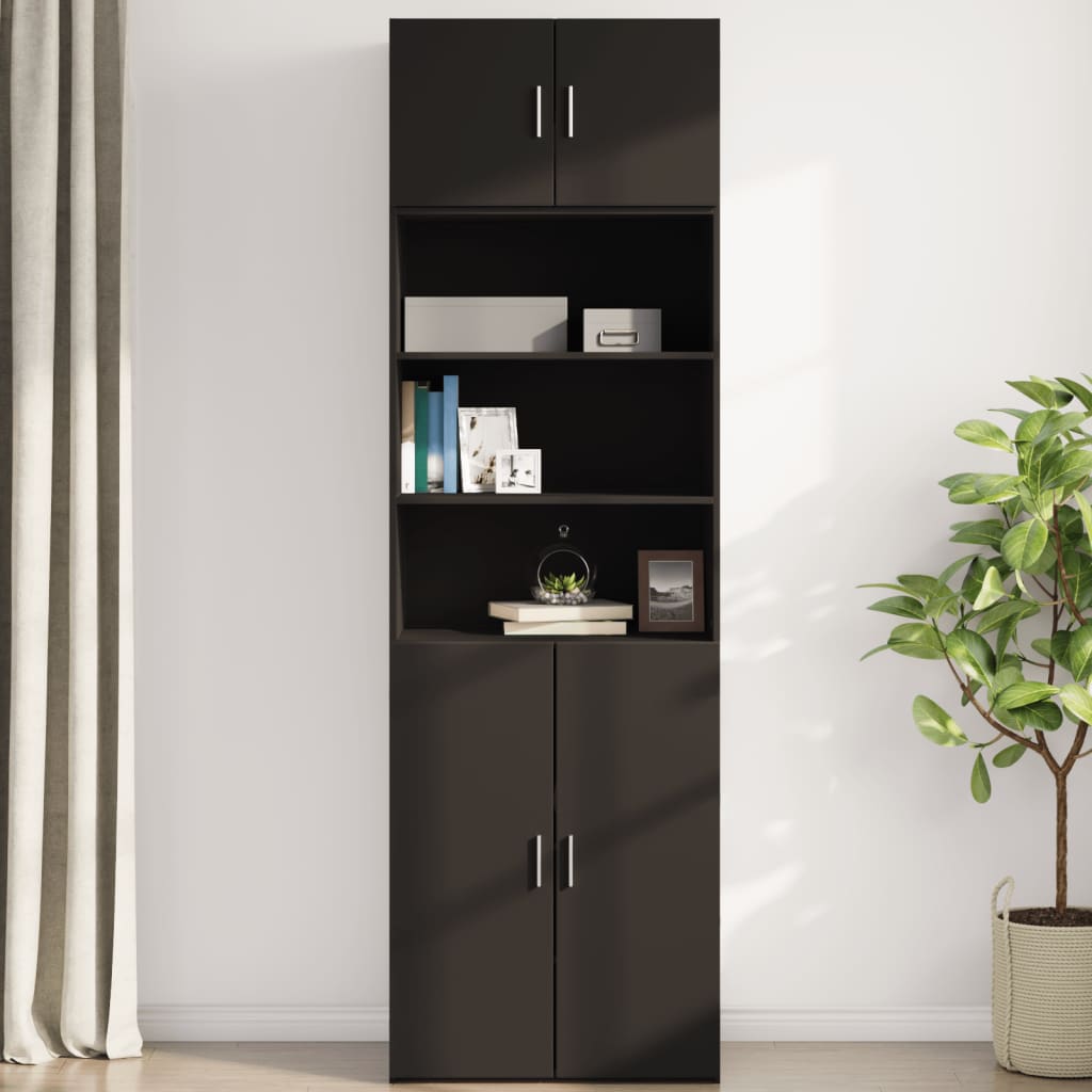 Mobile a Parete Nero 70x42,5x40 cm in Legno Multistrato 846118