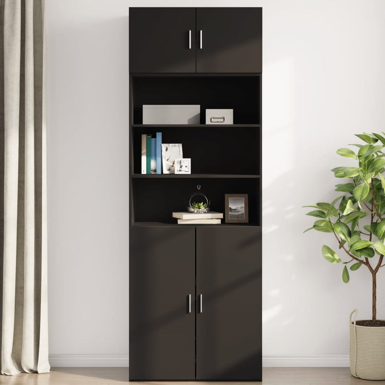 Mobile a Parete Nero 80x42,5x40 cm in Legno Multistrato 846125