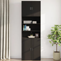 Mobile a Parete Nero 80x42,5x64 cm in Legno Multistrato 846132