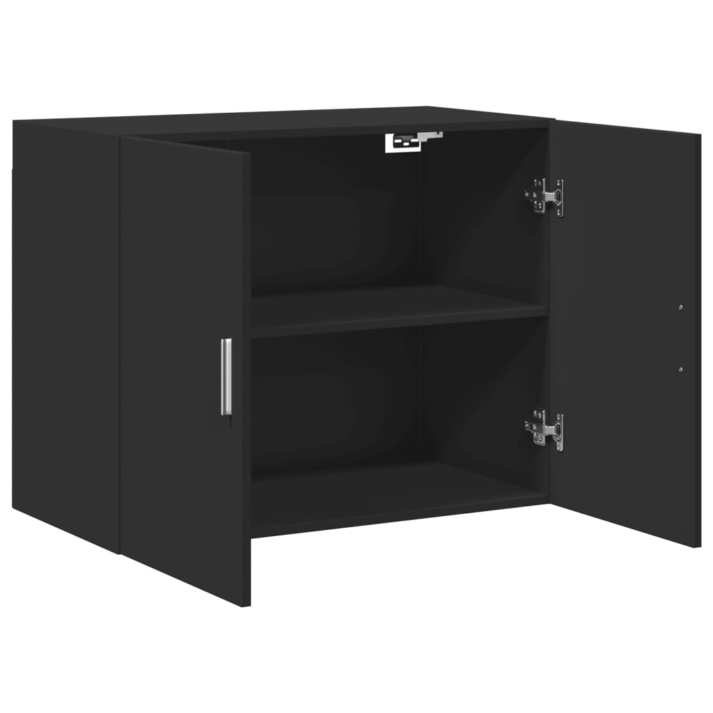 Mobile a Parete Nero 80x42,5x64 cm in Legno Multistrato 846132