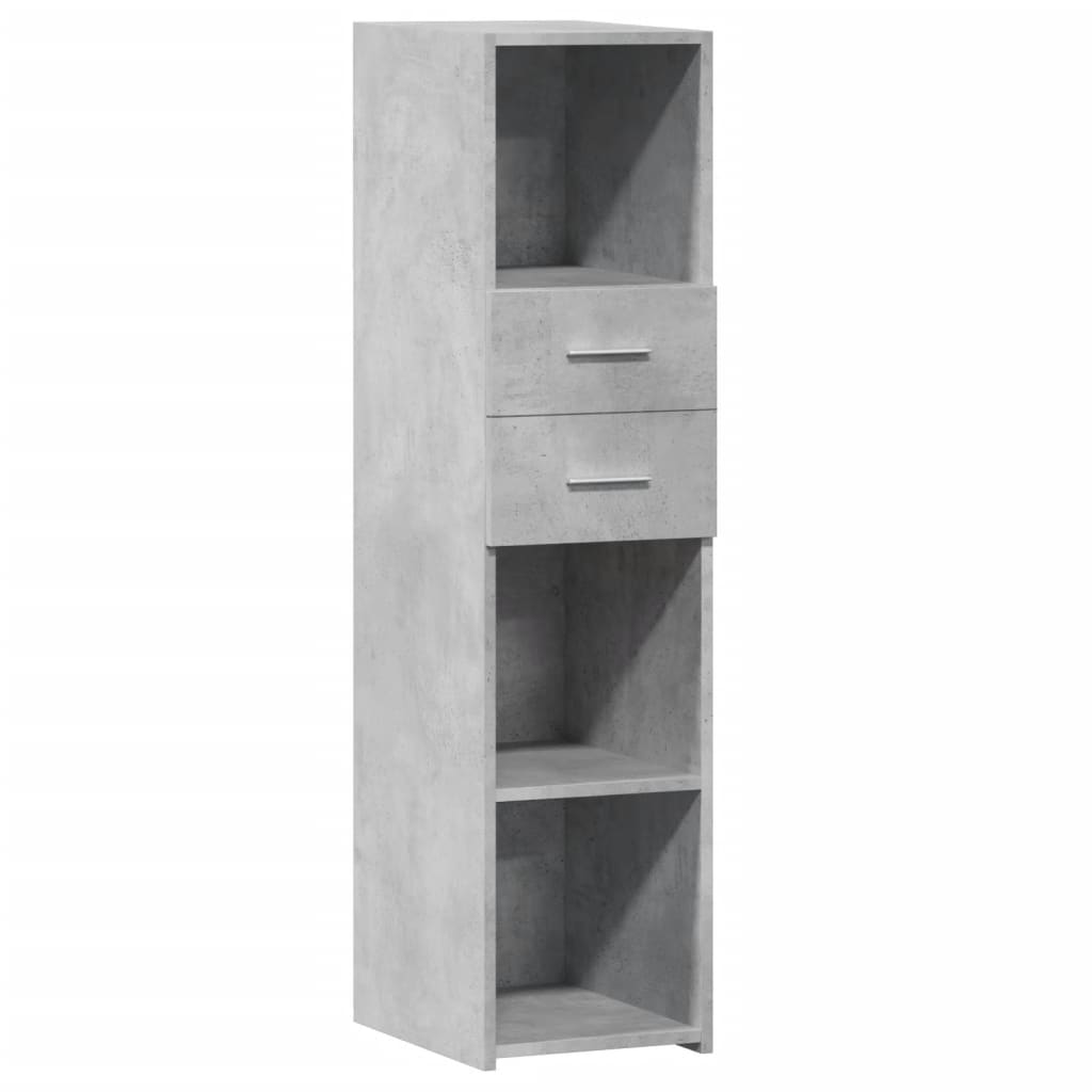 Credenza Grigio Cemento 30x42,5x124 cm in Legno Multistrato 846155