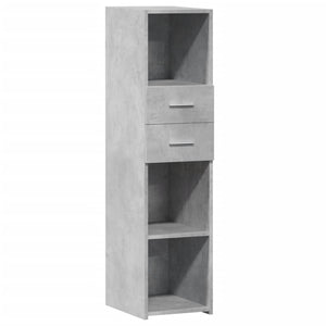 Credenza Grigio Cemento 30x42,5x124 cm in Legno Multistrato 846155