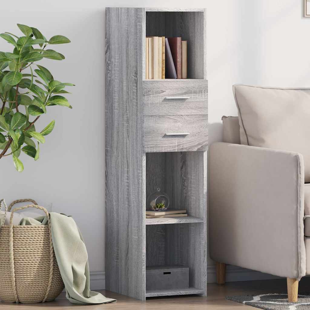 Credenza Grigio Sonoma 30x42,5x124 cm in Legno Multistrato 846157