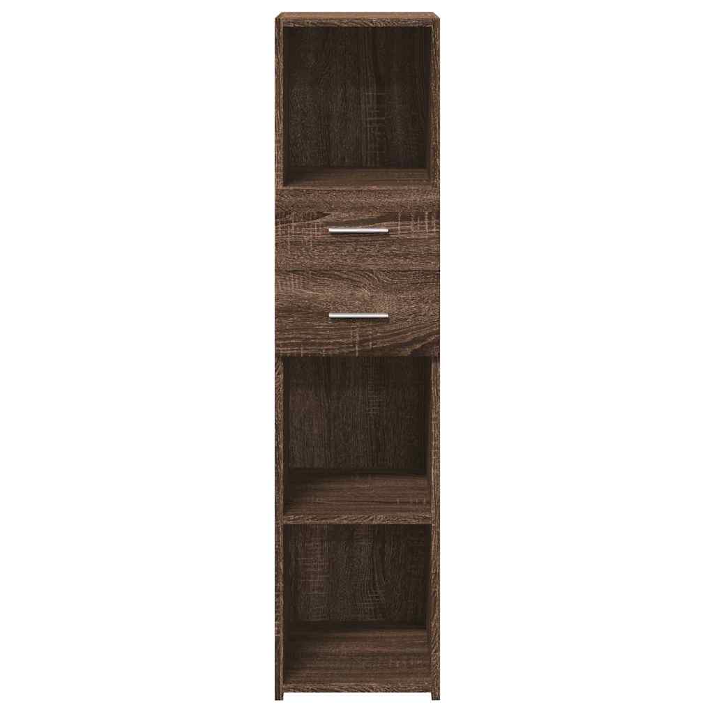 Credenza Rovere Marrone 30x42,5x124 cm in Legno Multistrato 846158