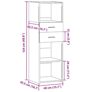 Credenza Bianca 40x42,5x124 cm in Legno Multistrato 846159