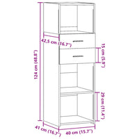 Credenza Rovere Sonoma 40x42,5x124 cm in Legno Multistrato 846161