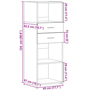 Credenza Rovere Sonoma 45x42,5x124 cm in Legno Multistrato 846168