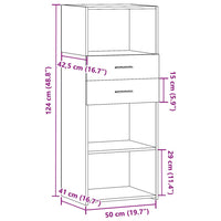 Credenza Rovere Fumo 50x42,5x124 cm in Legno Multistrato 846177