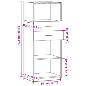 Credenza Rovere Fumo 50x42,5x124 cm in Legno Multistrato 846177