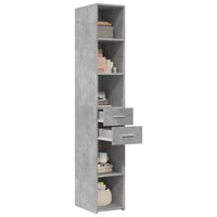 Credenza Grigio Cemento 30x42,5x185 cm in Legno Multistrato 846239