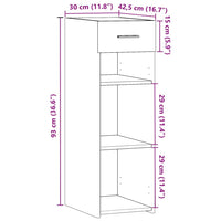 Credenza Rovere Sonoma 30x42,5x93 cm in Legno Multistrato 846308