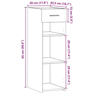 Credenza Rovere Sonoma 30x42,5x93 cm in Legno Multistrato 846308